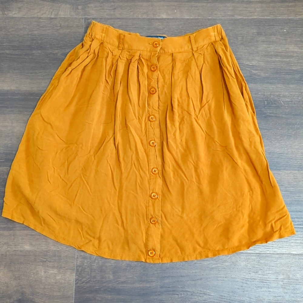Modcloth Mustard Front button skirt